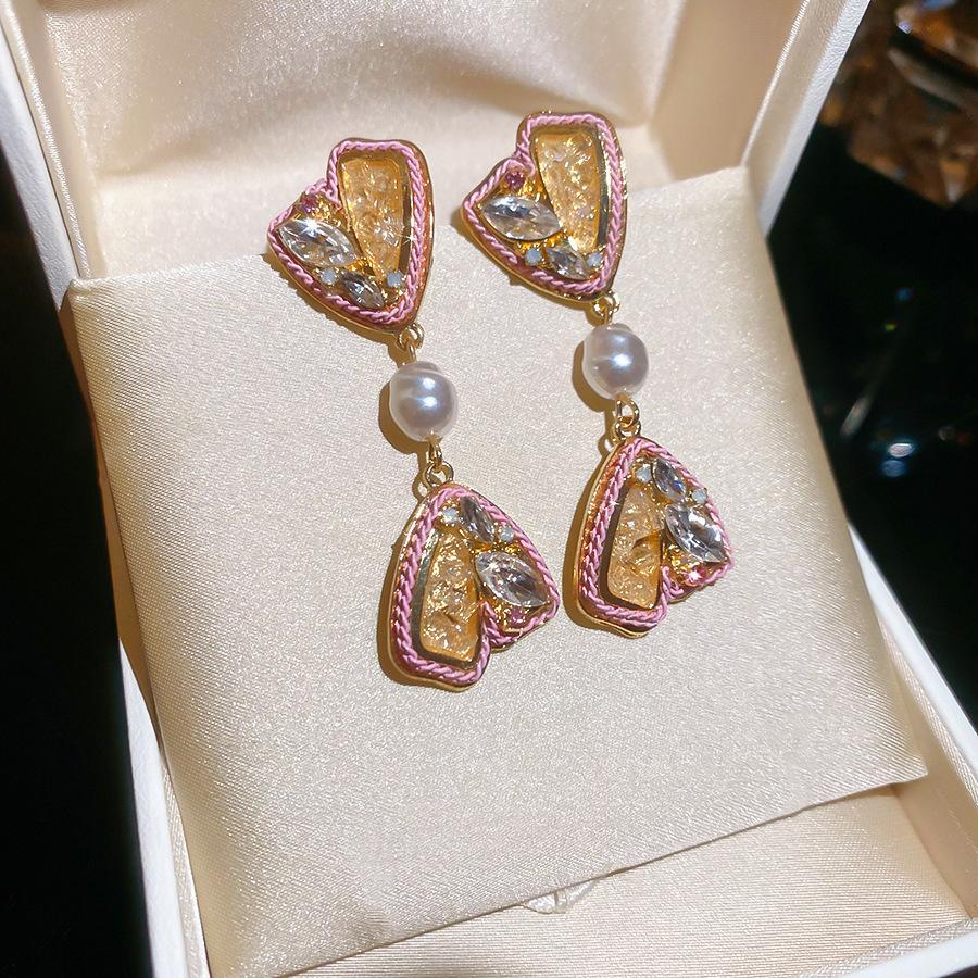 Silver Needle Pink Butterfly Zircon Cutout Stud Earrings - High-End Luxury Fashion Jewelry