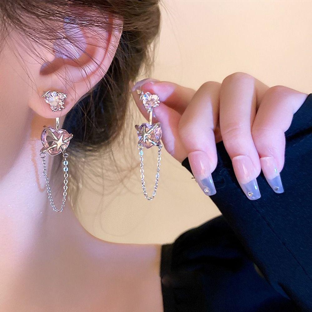 Cheap Girl Gift Zircon Alloy Y2K Women Earrings Korean Style Dangle