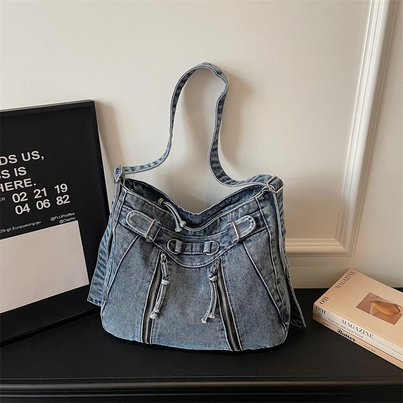 Borsa Tote in Denim da Donna Borsa Grande Capacità Borsa a Spalla Borsa a Tracolla