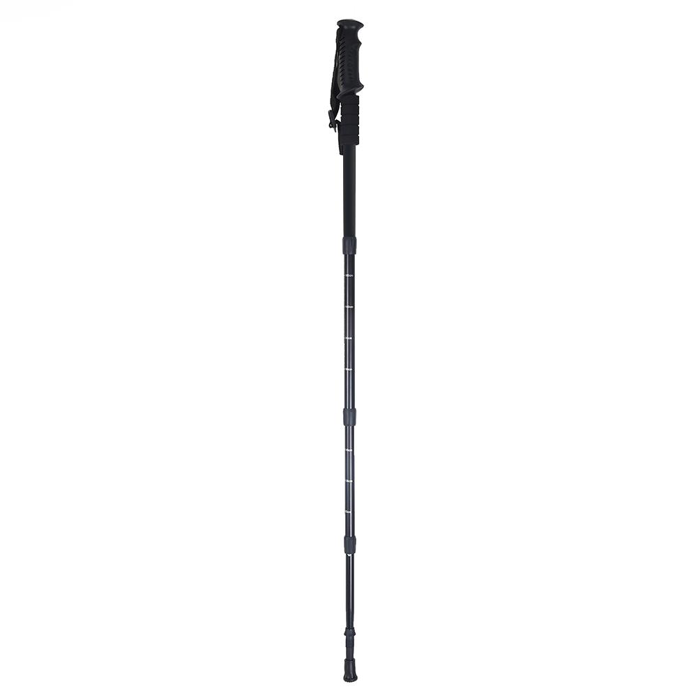 Aluminium Alloy Telescopic Lightweight Anti Skid Walking Cane Stick   Pole (Black)