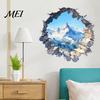 Removable PVC Wall Art Snow Peak Sticker, 3D Landscape Decorative Decal, Durable Mountain Stickers Waterproof Window Film, for Living Room Bedroom