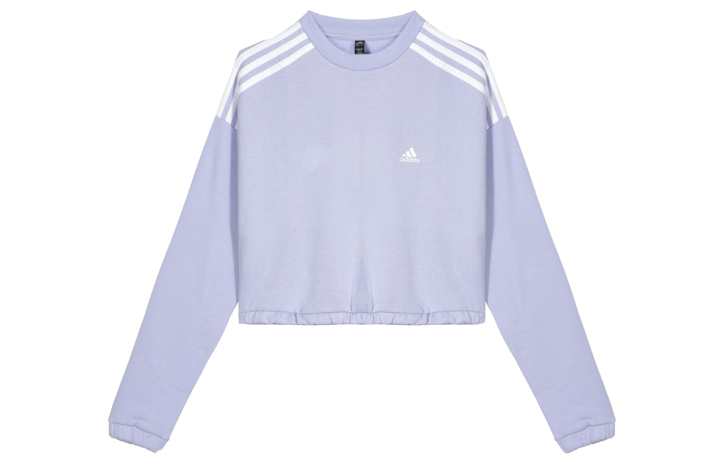 Adidas Sweatshirts Women s Light Purple Crew Neck Moderate Regular HF4154 M