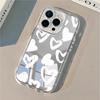 Graffiti Love Heart Mirror Acrylic Phone Case For iPhone 16 11 12 13 14 15 17 Pro Max XS XR 7 8 Plus Shockproof Bumper INS Cover