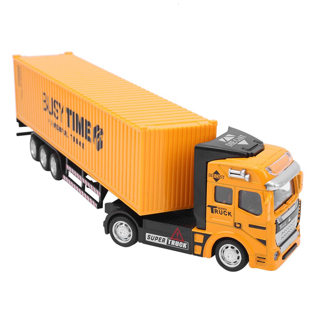1: 48 Alloy Container Truck Model Toy Highly Simulation Children Car Toys VehicleYellow Container