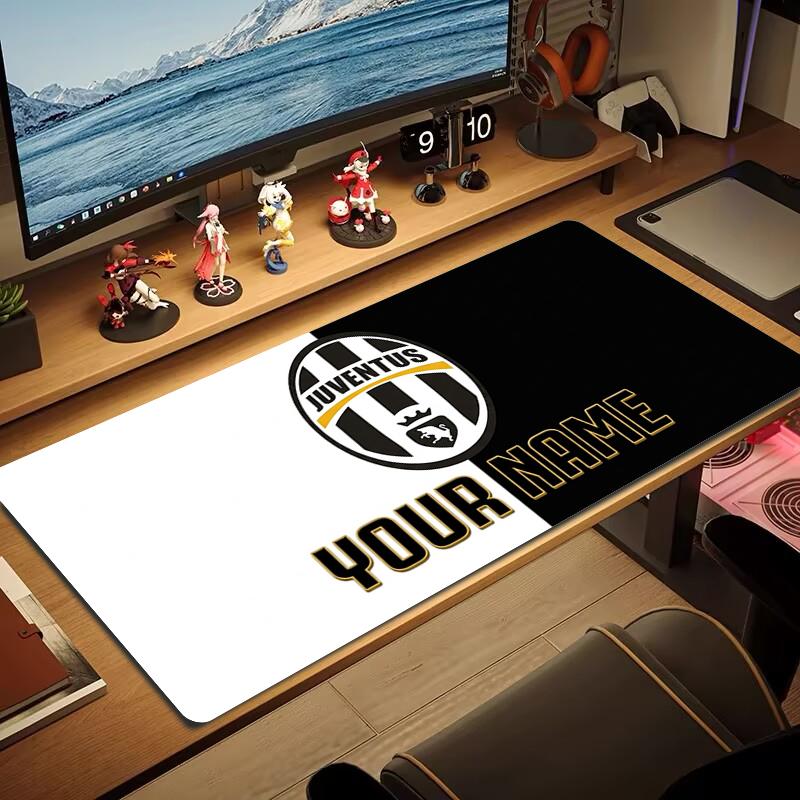 Custom Name Juventus Fc Mouse Pad Large Gaming Table Cushion Nonslip Laptop Tablet Big Mousepad Xxl Mat Mini Pc Playmat With Lock Edge