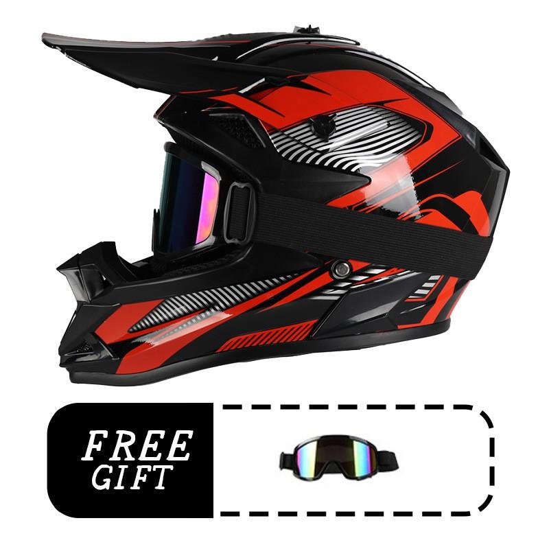 Full Face Off-Road Motorcycle Helmet ABS Material DOT Certified Adult Trail Dirt Bike Riding