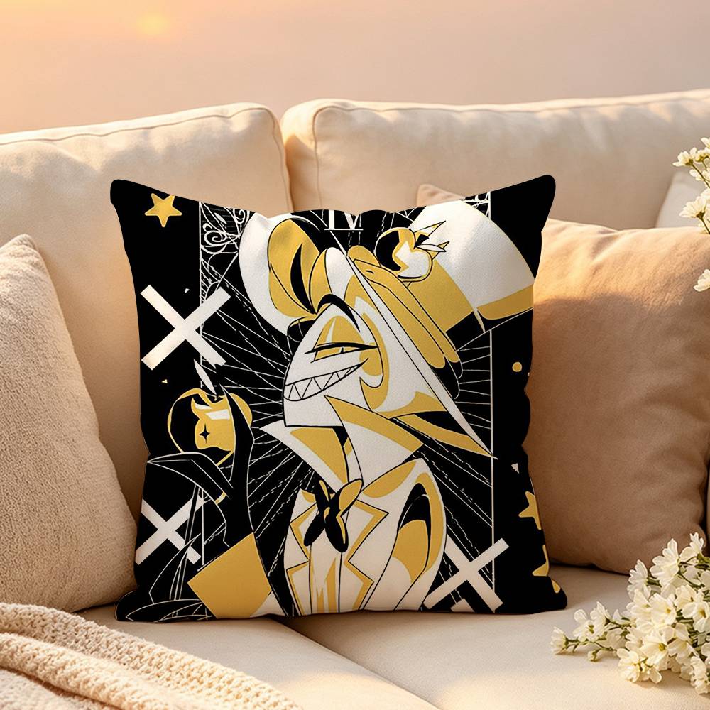 Animation Hazbin Hotel Llucifer Pillow Case Pattern Printed Pillowcase For Living Room Sofa Cushion Cover