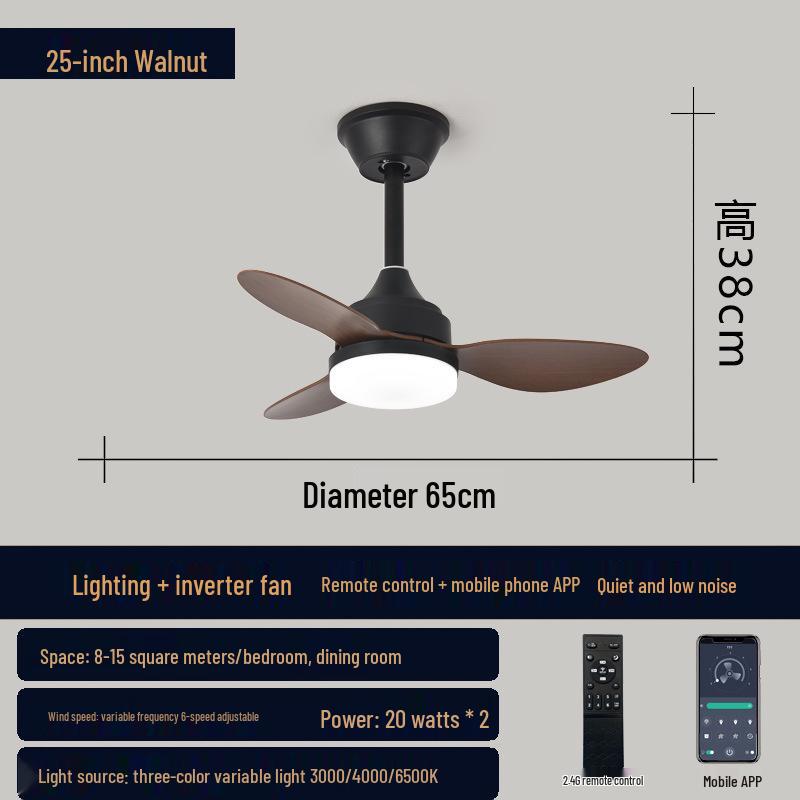 42/52-Inch Three-Blade Large Ceiling Fan Light for Bedroom, Dining, and Living Room
