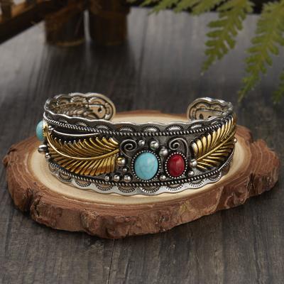 Vintage Böhmisch Imitation Türkis Offen Verstellbar Armband Ethnischer Stil Retro Trendig Damen Party Bankett Schmuck Geschenk