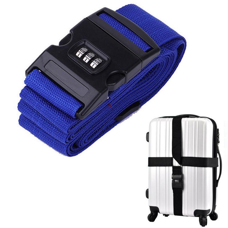 

420 см регулируемый ремень для багажа, необходимые дорожные аксессуары, принадлежности для чемодана, фиксированный ремень, ремни с паролем для чемодана размером 18–34 дюйма синий