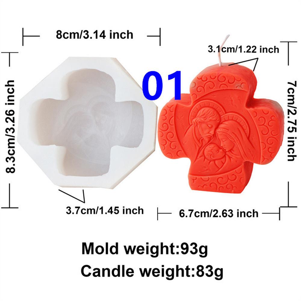 Mini Crucifix Jesus Virgin Angel Candle Silicone Mold DIY Saints Statue Candle Resin Plaster Craft Mold Church Home Decoration