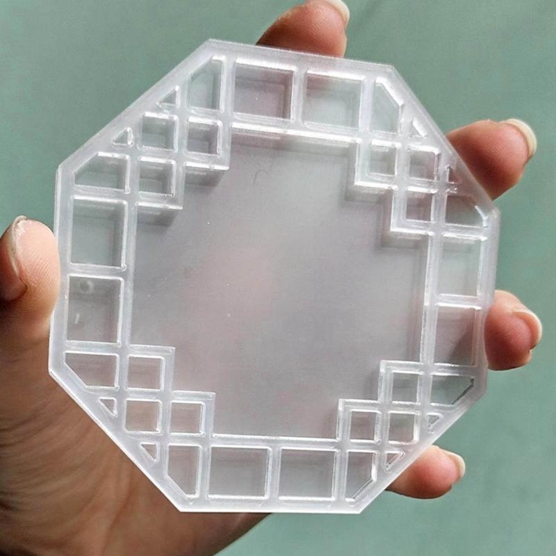Retro Geometric Shape Quicksand Brick DIY Shake Acrylic Quicksand Blank Plate Quicksand Plate Acrylic Material Easy Use