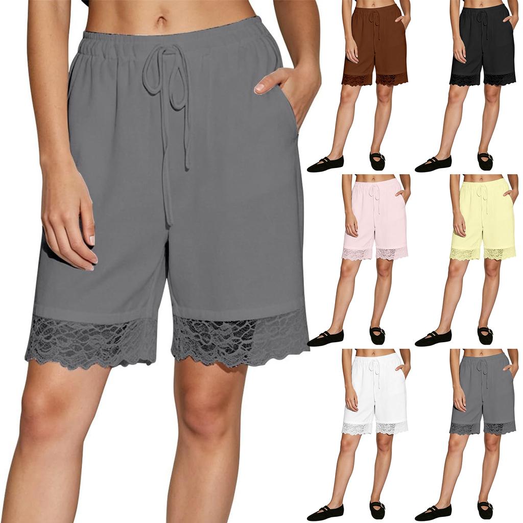 Women's Casual Drawstring Lace Wide Leg Shorts - Lightweight Summer Fashion Bottoms for Beach, Daily Wear