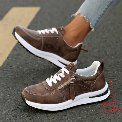 Women Casual Platform Sneakers 2025 Autumn New Lace Up Thick Bottom Sport Shoes Woman Fashion Anti Slip Flats Vulcanized Shoes