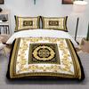 Baroque Bedding Set European Style Black Gold Luxurious Duvet Cover Pillowcases 100% Polyester Full Size Home Decor Bedding Set
