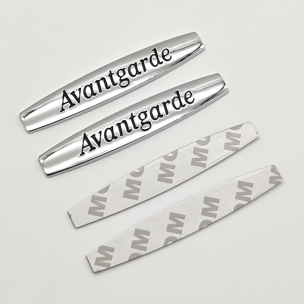 2pcs 3D Metal Logo Avantgarde EXCLUSIVE Sticker Grand Edition Emblem Car Fender Badge For Mercedes Benz AMG Car Accessories