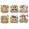 6Pcs Acrylic 2D Flat Animal Diamond Art Fridge Magnet Animal Themed Diamond Painting Refrigerator Magnet for Fridge Whiteboards