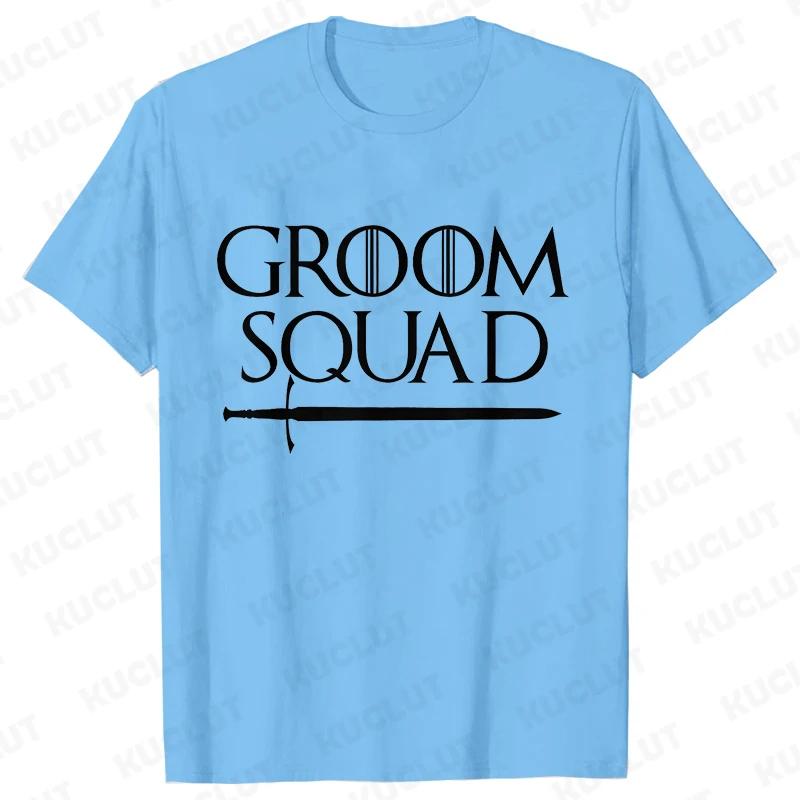 Groom Squad Crew T-Shirts Lustige Junggesellenabschieds-Grafik-Tops Trauzeugen Hochzeitsteam Bräutigam Evg T-Shirt Lässige Harajuku Streetwear
