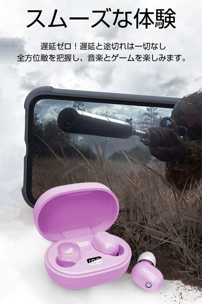 Bluetooth Kabellos Kompakt und Getrennter Linker und Rechter Ton Rauschunterdrückung Automatische Touch-Ladebox LCD Batteriestandsanzeige Siri Kompatibel mit 5.4 Ohrhörern,