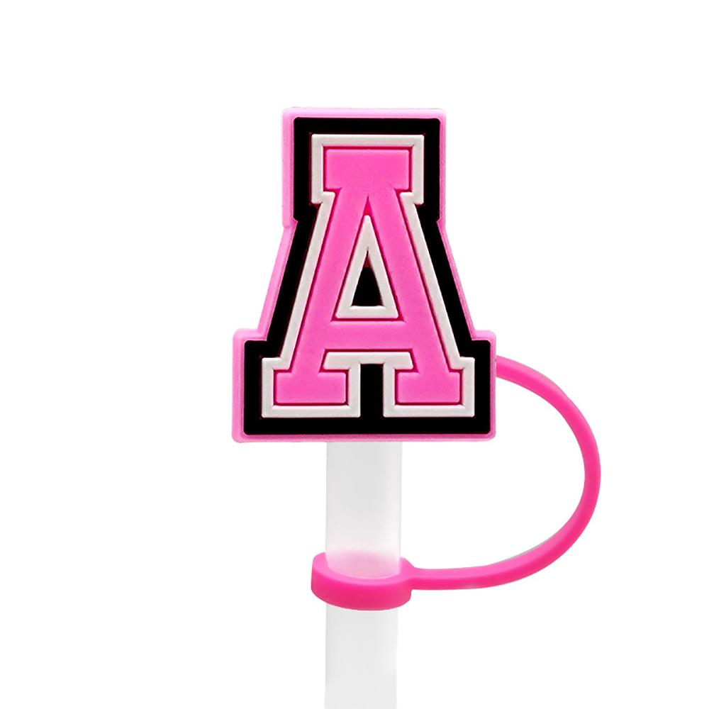 

Рожева літера Кришка для соломинки 10 мм Заглушка для соломинки для напоїв Багаторазова Захист від бризок Пити Підходить Кришка для соломинки для чашки Підвіска-шарм