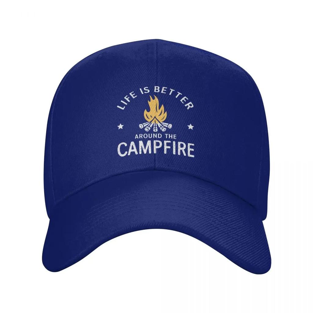 Custom Punk Unisex Happy Camper Adventure Camping Baseball Cap Adult Adjustable Dad Hat Unisex Women Sun Protection Snapback Hats