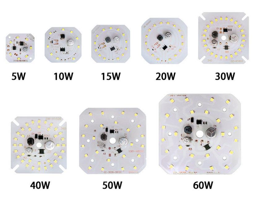 1 יחידה AC220V מודול LED לוח PCB 2835 SMD נורת מנורה שבב COB 3W 5W 7W 9W 12W 15W 18W נורת IC חכמה פנל אור 220V לבן 6000-6500K
