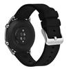 ANNEFIT 17mm Silicone Watch Rubber Replacement Strap with Quick Release Buckle Band, Black/Silver