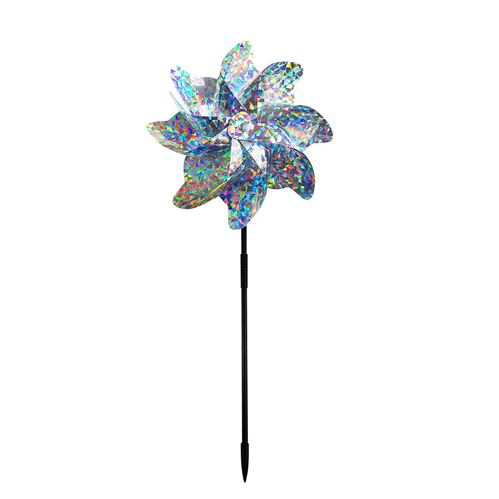 

2 шт. ветряная мельница для птиц с быстрой скоростью ветра, светоизлучающий сад и огород отпугиватель птиц One Size