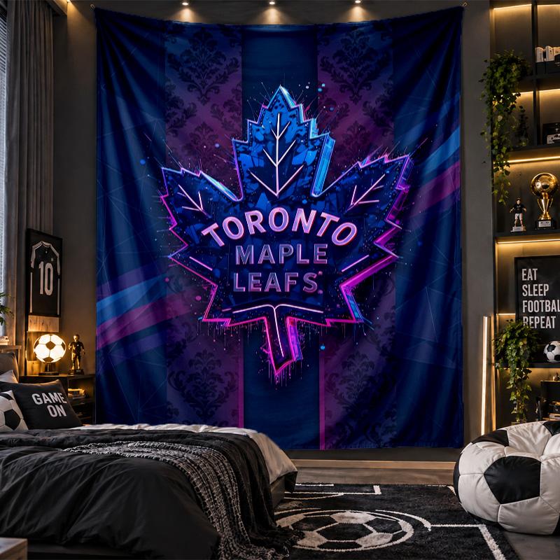 Duvara Asılan Goblen Toronto Maple Leafs Baskılı Kumaş Salon Yatak Odası Ev Dekorasyonu İçin