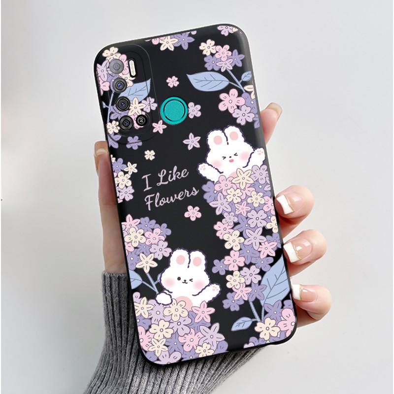 For Tecno Pouvoir 4 Pouvoir 4 Pro LC7 LC8 Case Luxury Cute Love Rabbit Funny Phone Casing Black Silicone Protective Back Cover