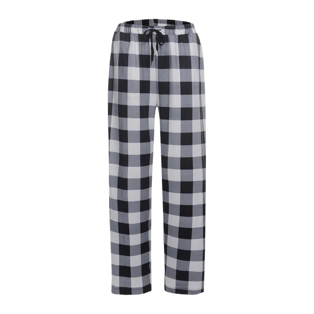 Fashion Men's Casual Plaid Loose Sport Plaid Pajama Pants Trousers