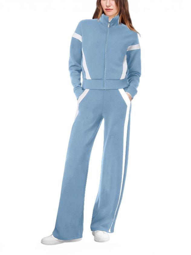 2025 Women's Casual Sportswear Set: Cardigan Top & Wide-Leg Pants