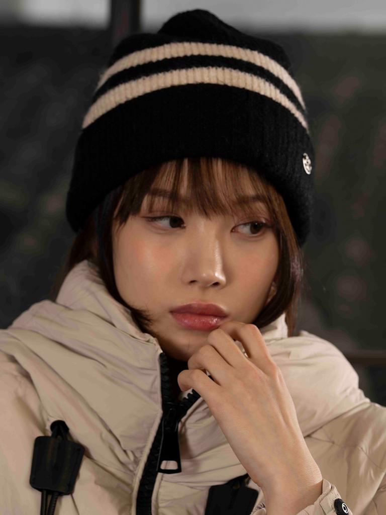THE GREEN LAB Striped Beanie [Black]