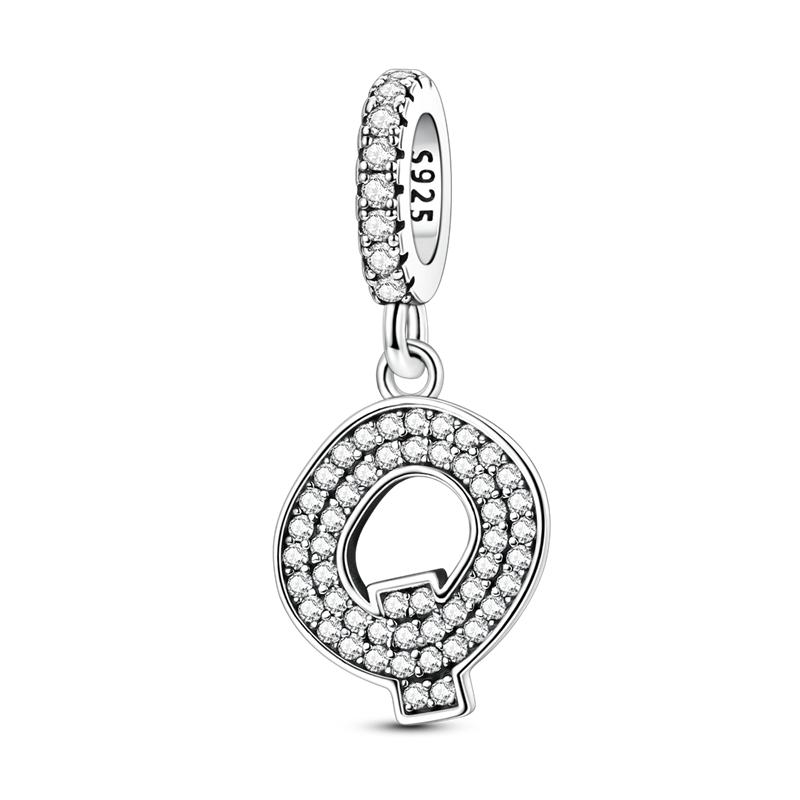 Originale DIY A-Z Alphabet Anhänger Perle Kupfer Eingelegter Zirkon Liebesbriefe Dangle Schmuck Geschenk Passend für Armreif