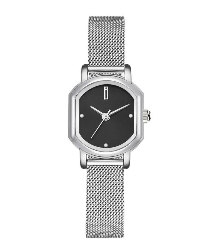 Ciel Classic Black Dot Mesh BW10925L-WBWM Square Women's Metal Watch
