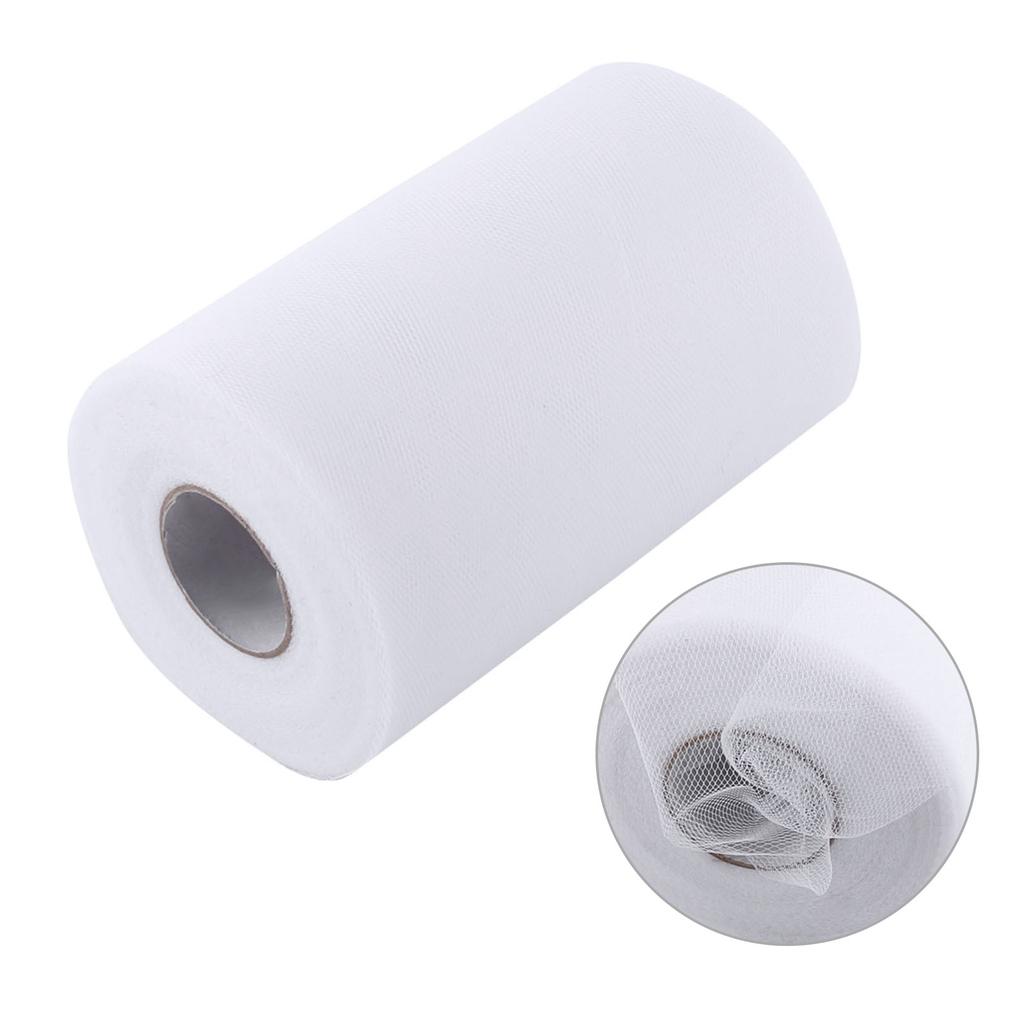 15cm Wide X 100yd Tulle Rolls Spool Soft Craft for Wedding Bridal Festival(White)