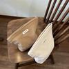 Woven Fabric Makeup Bag for Women Solid Color Canvas Clutch Bag Toiletry Storage Bag  Travel