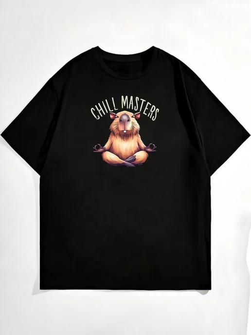 Oversized T-shirt with capybara print M