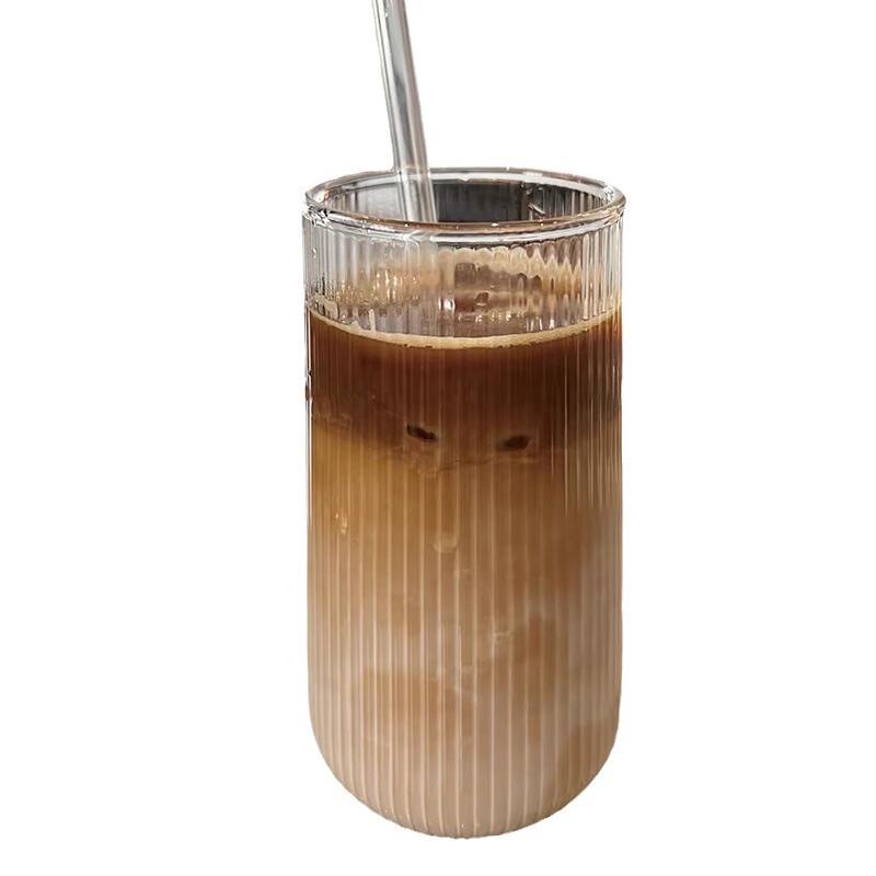 Stylish Vertical Stripe Glass Beverage Cup
