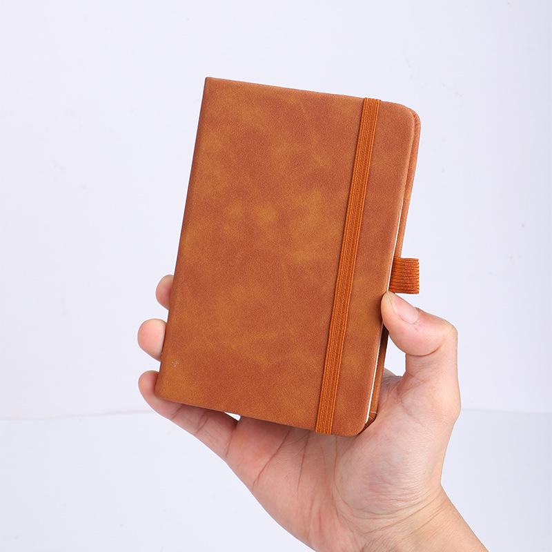 A6 Spiral Leather Pocket Notebook - Simple Creative Office Notepad A6 (14.5x10 cm)