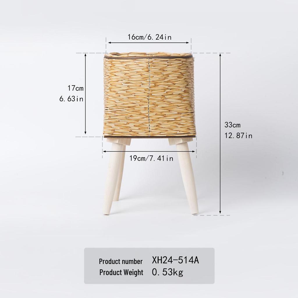 Nordic Rattan Woven Triangle Flower Stand Succulent Holder