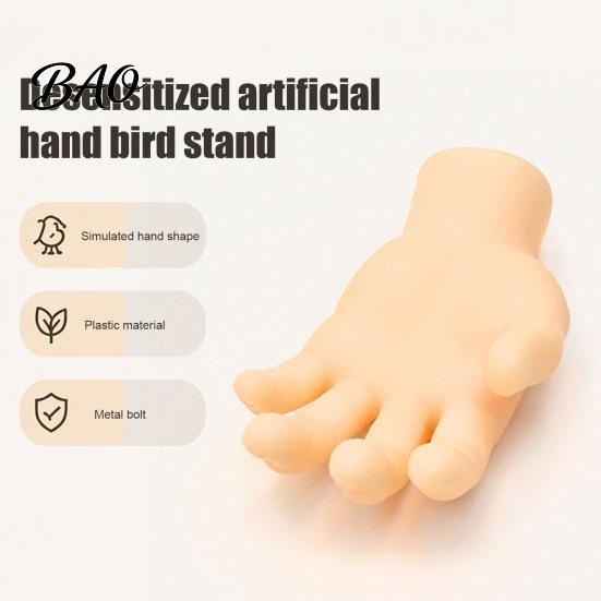 Realistic Hand Bird Perch Hand-Shaped Parrot Perch, Stand with Screw Fastener, Cockatiel Resting Platform Cage for Budgie Cockatiels, Desensitization