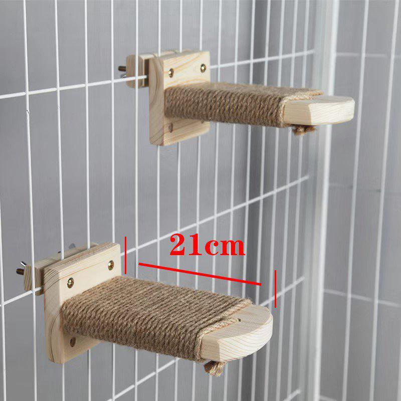 2026 Space-Saving Wall-Mounted Cat Tree & Climbing Frame with Solid Wood Platforms