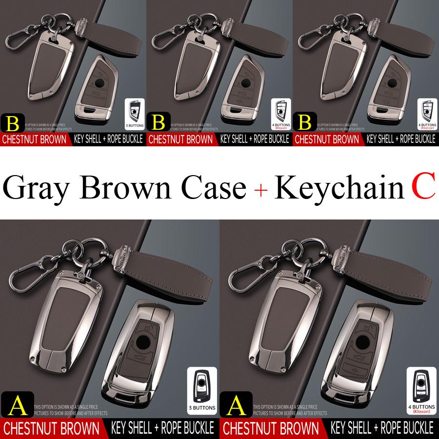 Zinc Alloy + PU Leather Car Key Case Cover for Holder for BMW F20 F30 G20 F31 F34 F10 G30 F11 X3 F25 X4 I3 M3 M4 1 3 5 Series