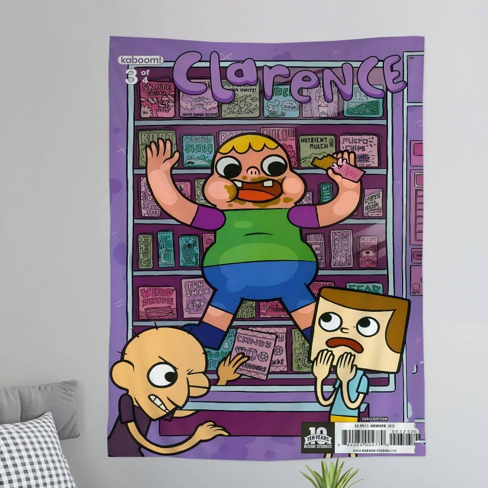 Cartoon CClarences Printed Large Wall Tapestry Hanging Tarot Hippie Wall Rugs Dorm Art Home Decor