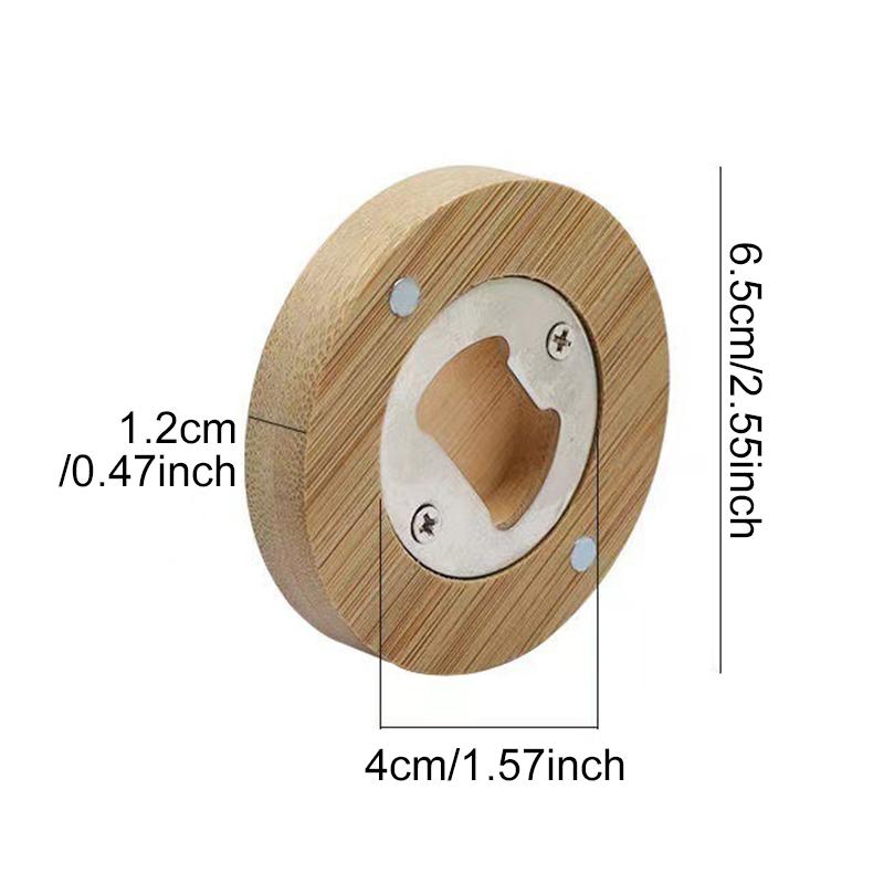5/10PCS Round Bottle Opener Magnetic Fridge Decoration Wooden Beverage Open Tools Suitable for Beer Bottles Kitchen Supplies ZYF 6