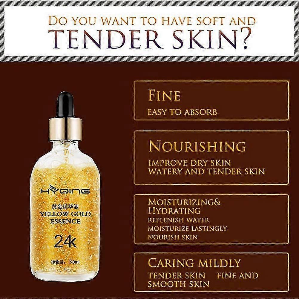 24k Gold Serum Moisture for Anti-Wrinkle Anti-Ageing Firm Brighten Skin Lighten Fine Lines Face Serum (30 Ml)