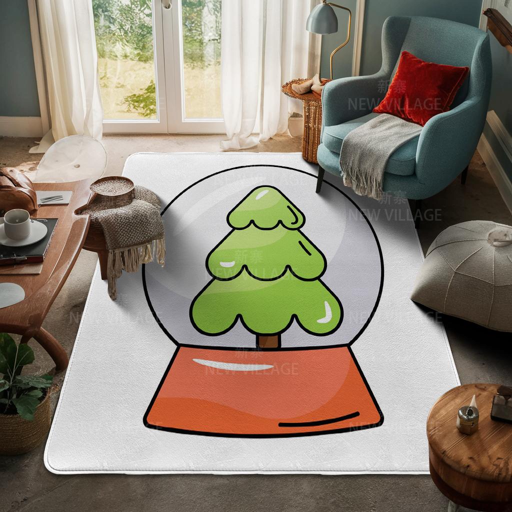 House Entrance Carpet Home Door Mat Living Room Bath Foot Bathroom Non-slip Water Absorption Rugs Bath Merry Christmas Winter