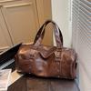 Women's Short Trip Bag Large Capacity Luggage Retro Hand Travel Bag Trendy Shoulder Tote Bag