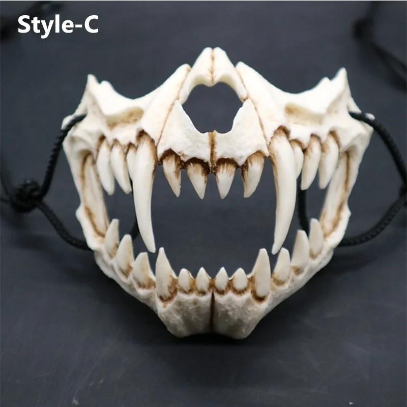 Halloween Dragon God Long Teeth Demon Cosplay Mask Eco-friendly Animal Theme Party Animal Skull Mask Halloween Props Accessor